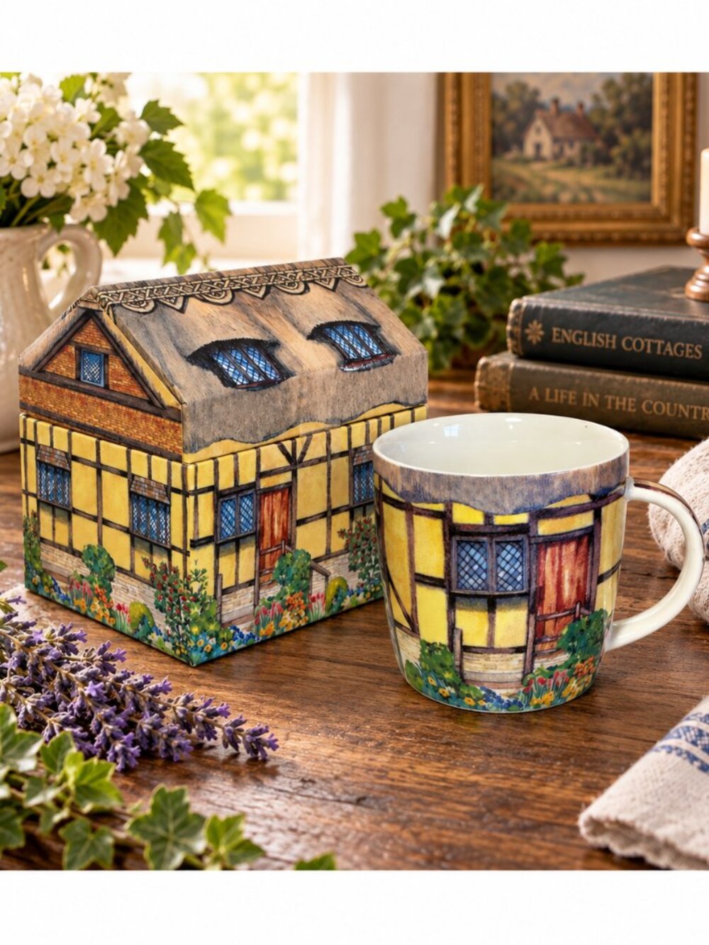James Sadler Anne Hathaway’s Cottage Mug England w/ Original Cottage Box